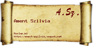 Ament Szilvia névjegykártya
