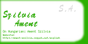 szilvia ament business card